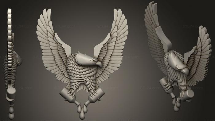 Статуэтки животных (Орел, STKJ_1699) 3D модель для ЧПУ станка